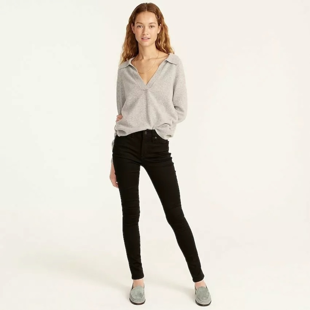 J Crew 9" High Rise Skinny Jeans Stretch Denim Black SZ 30 NWT